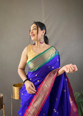 Ganga Jamuna Border Combination Paithani Saree